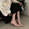 French Niche High Heels with Skirt Sandals Fairy Style 2025 New Summer Temperament Pointed Nude Single Shoes Women