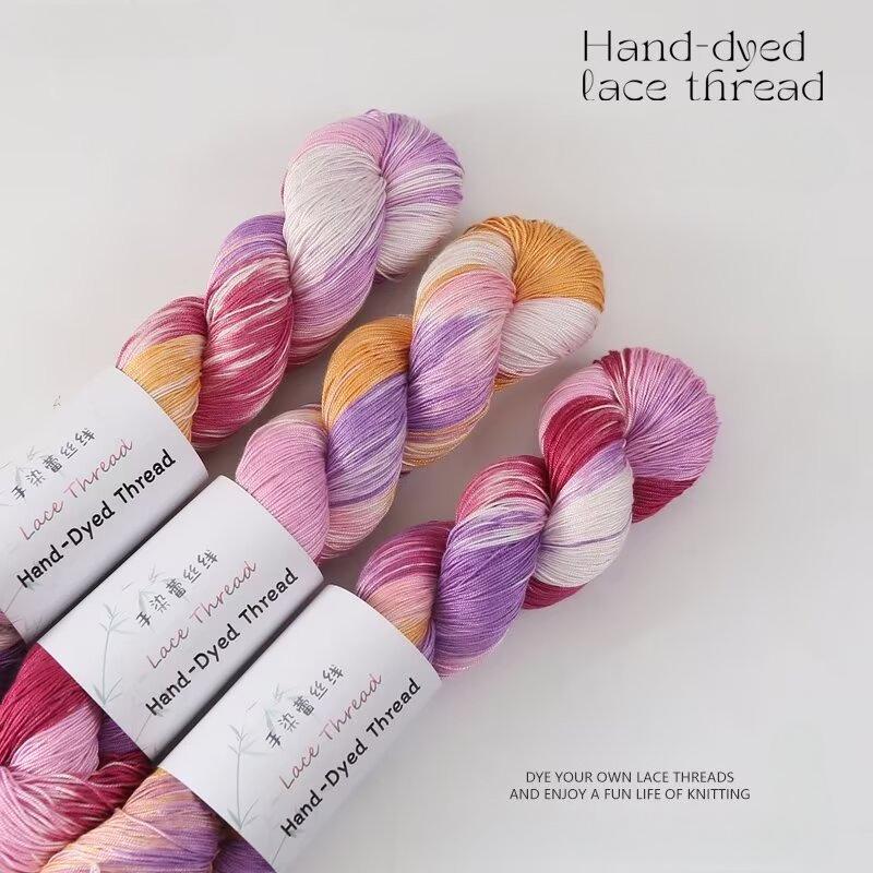 1PC 100g Cotton Bamboo Fiber Yarn for DIY Hand Knitting Hand-Dyed Lace Gradient Color Crocheting Sweaters Shawl Scarves