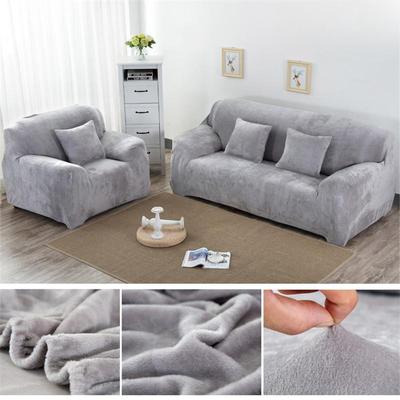 Verdikken Pluche Elastische Bankhoezen Voor Woonkamer Sectionele Hoek Meubelhoes Bankhoes 1 /2 /3 /4 Zits Effen Kleur