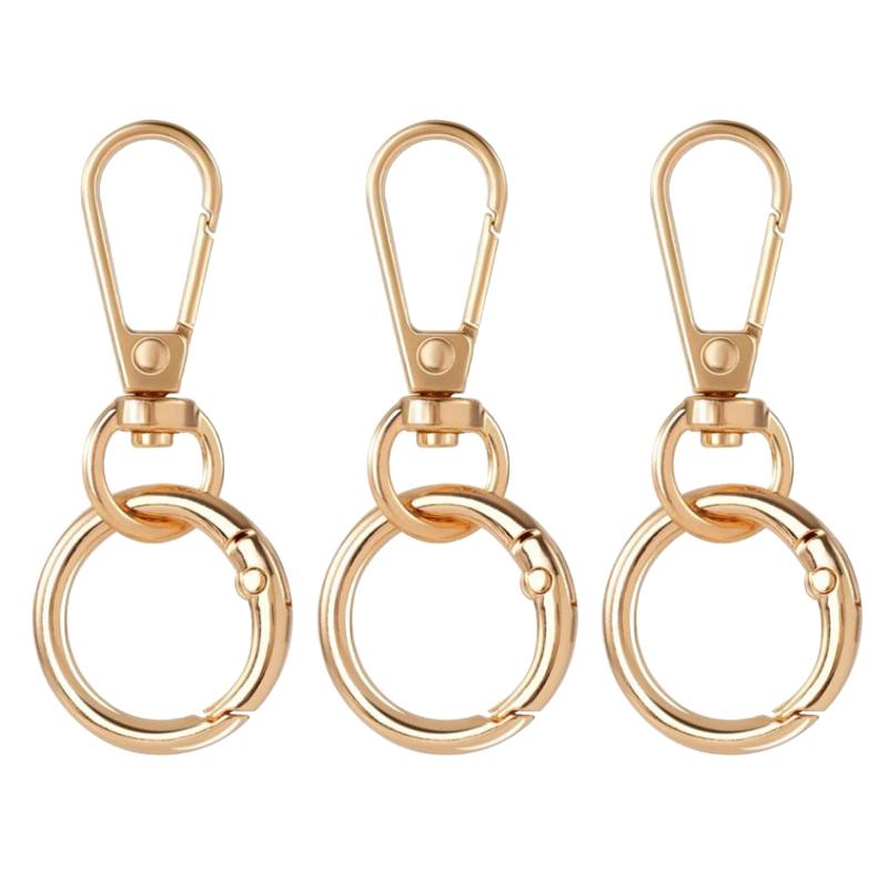 1/3/5Pcs Swivel Clasp Clip Metal Connecting Buckle Snap Hooks Double Opening Key Chain For Diy Crafts Lanyard Accessories