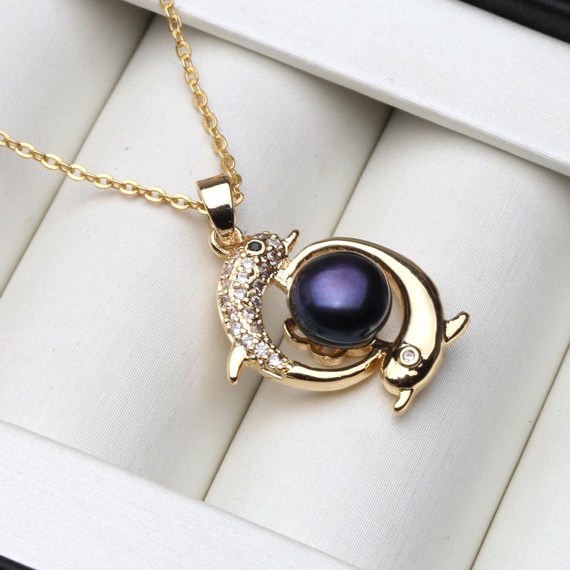Real Natural Freshwater Pearl Pendant On The Neck,Cultured Gold Plated Pearl Jewelry Pendant Wife Mother Birthday Gift White