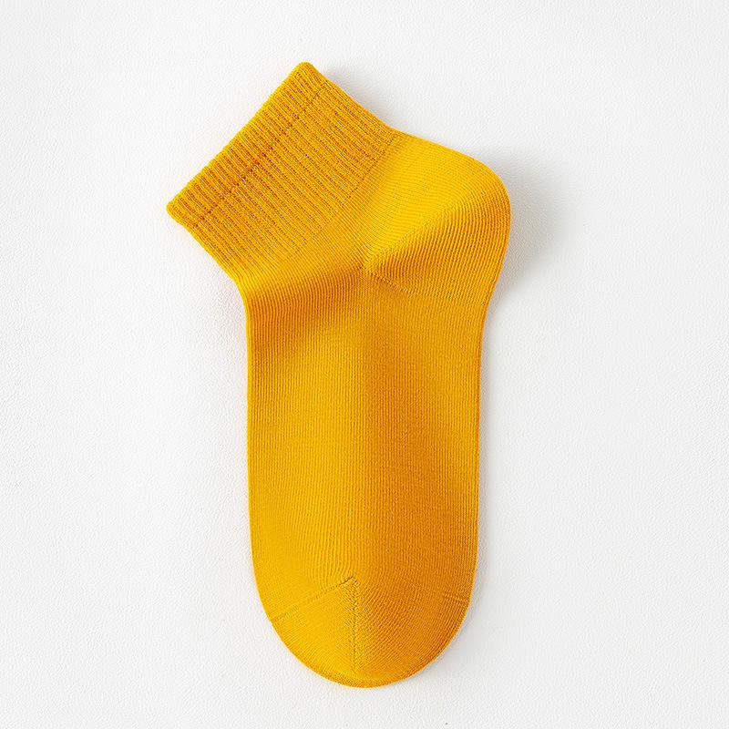 Women's Spring and Summer Anti-odor Mid-calf Socks, Sweat-absorbing and Breathable Thin Solid-color Cotton Socks, Casual Summer Antibacterial Socks