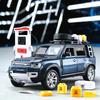 1/24 Range Rover Defender Modelo de Carro em Liga Metálica Diecast Metal Brinquedo Veículos Off-road Modelo Simulação Som Luz Coleção Presentes para Crianças