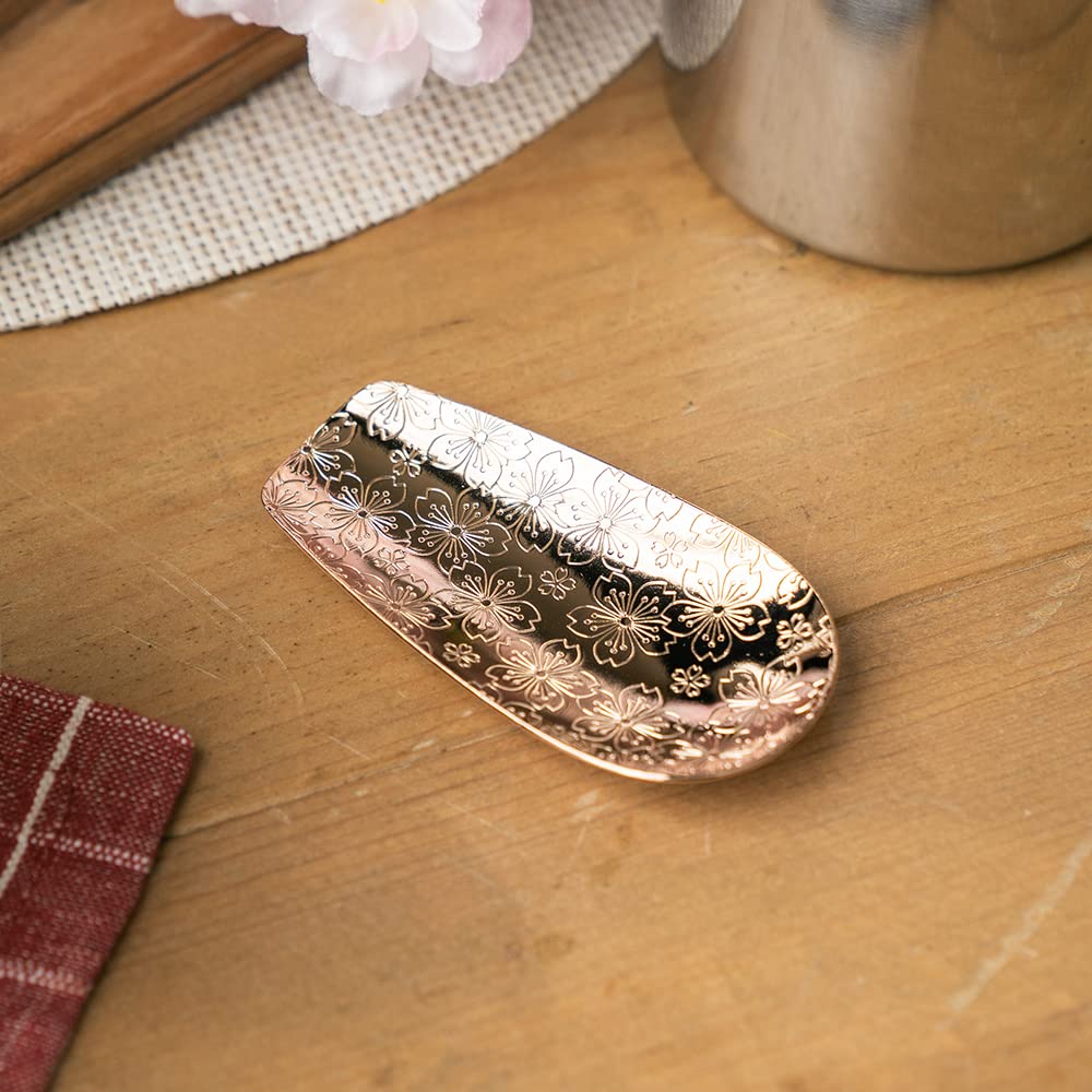 Aoyoshi Casual Product Stainless Steel Tea Strainer, Sakura Design, Pink Gold, 510854, Made in Japan, Cute and Elegant