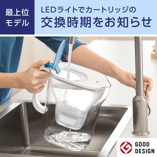 BRITA Water Filter, Pot Style, Blue, 1.26L Filtered Water Capacity, 2.4L Total Capacity, Includes One Maxtra Plus Cartridge [Official Japanese Product