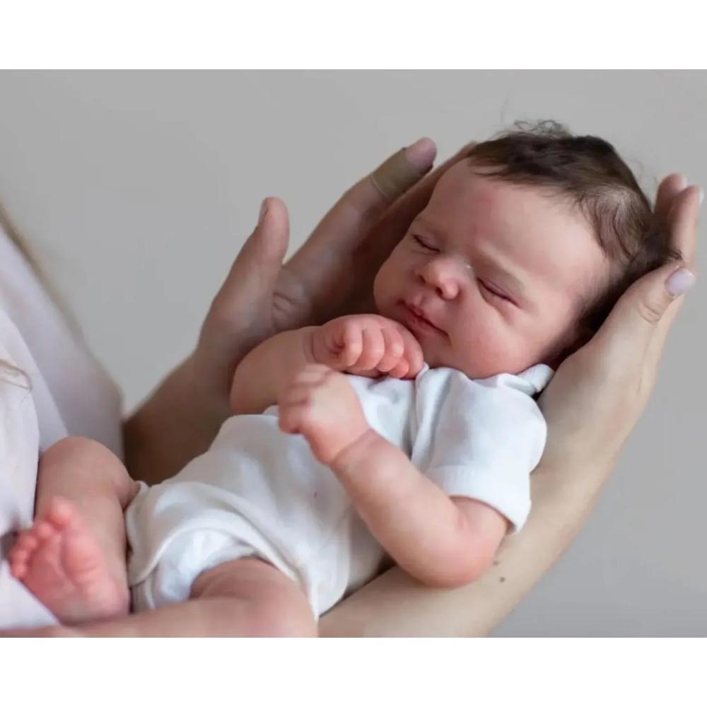 BZDOLL Realistic 48cm Soft Silicone Asleep Reborn Baby Doll With 3D-painting Skin, Alive 19inch Newborn Bebe Cute Birthday Gift