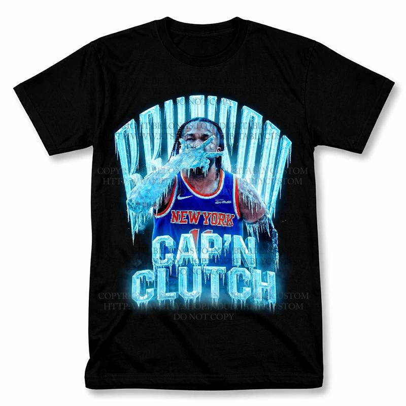 Jalen Brunson Captain Clutch Knicks Graphic T Shirt Vintage Style Fan Tee XXL