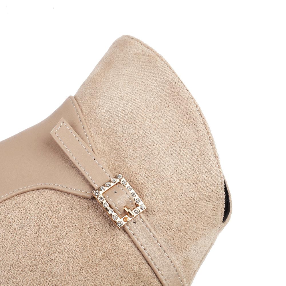 Spring Apricot Black Women Ankle Boots Pointed Toe High Spike Heel Small Big Size 33 47