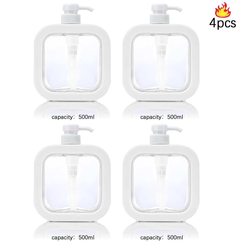 Large-capacity Travel Dispenser Bottle 500ml Shampoo Shower Gel Empty Bottle Pressing Clear Hand Sanitizer Bottle
