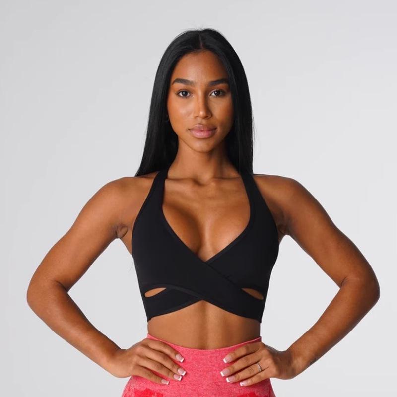 

Европейские и американские сексуальные фитнес-топы для йоги с нагрудными подушечками - Женский стильный дизайн спины для танцев и спортивных тренировок. M чёрный