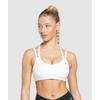 Gymshark Strap Feature Sports Bra White B8a6a Wb57