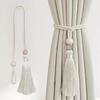 2pcs Natural Curtain Tiebacks Hanging Bind Rope Buckled Holder Tasseled For Bedroom Living Room Easy Installation