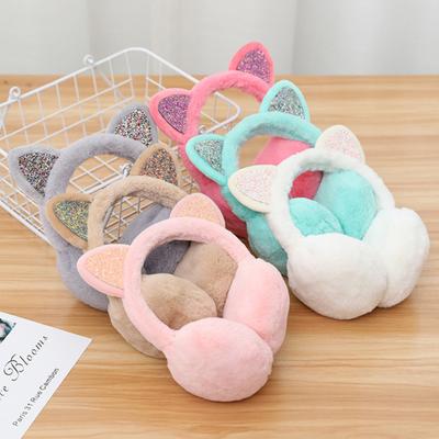 Earmuffs Skin-friendly Cats Ears Design Plush Winter Warm Cats Ear Muffs for Outdoor
