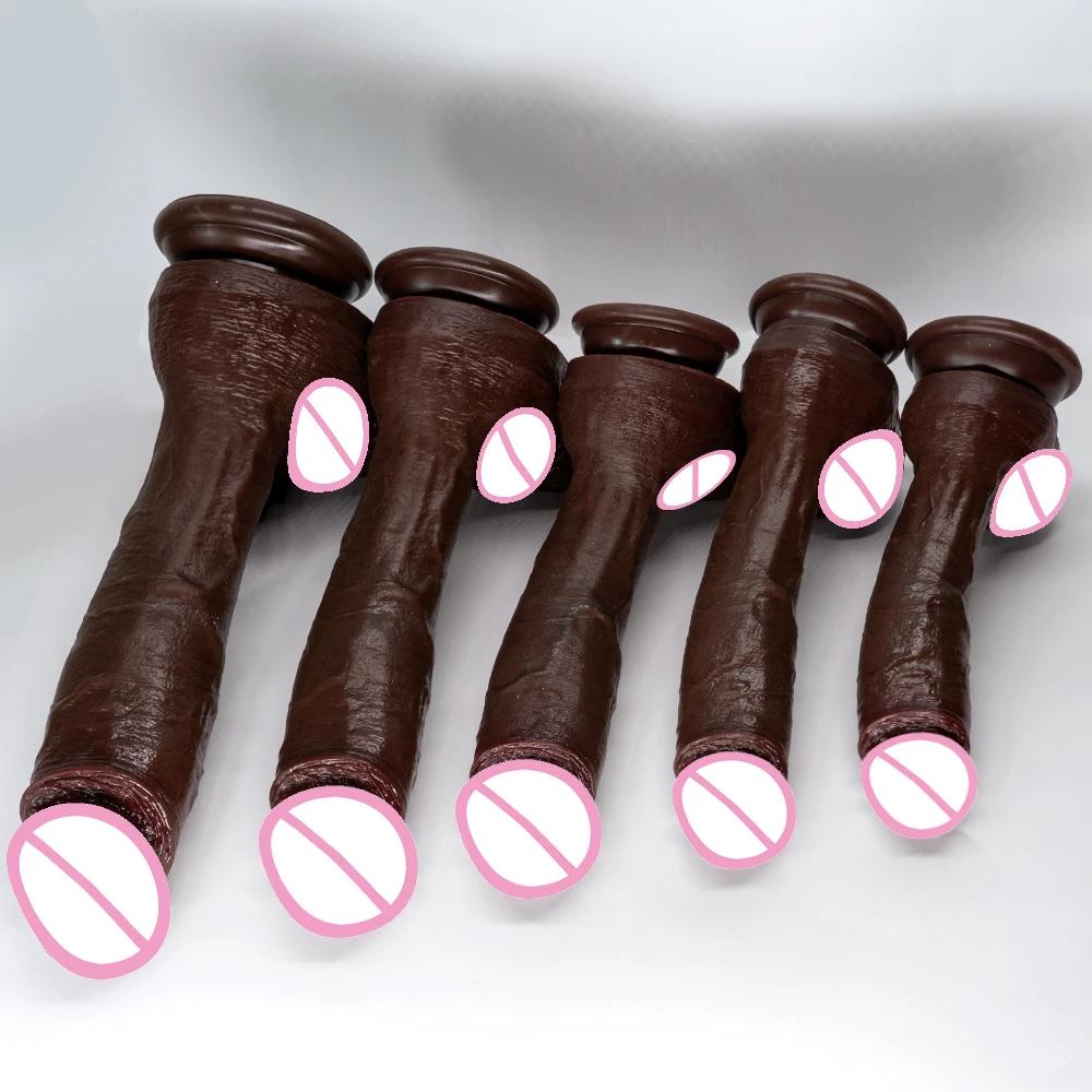 New Super Realistic Dildo Soft Skin Silicone Penis Glans With Powerful Suction Cup Anal Sex Toys For Woman Vagina Hot Dick XXL