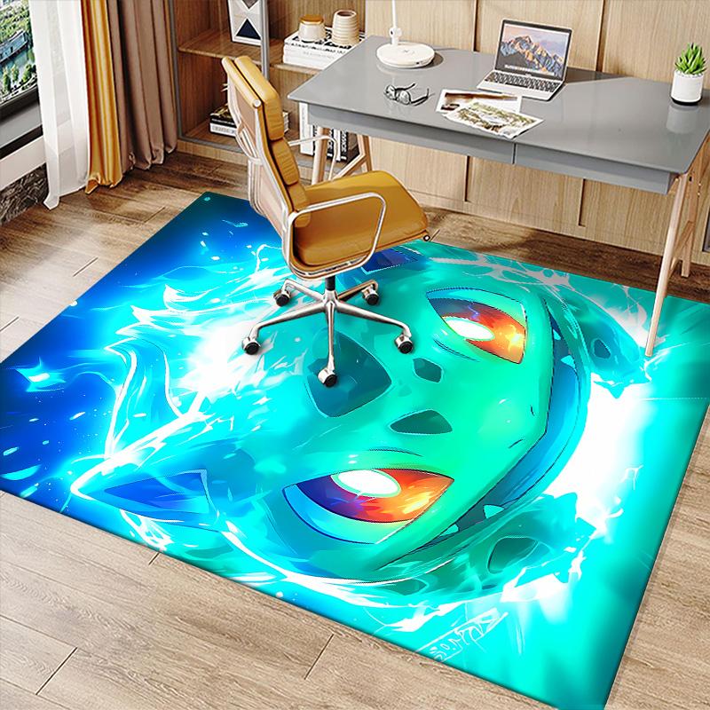 Pokémon Bulbasaur Printed Absorbent Washable Carpet, Non-Slip Bathroom Mats, Kitchen Rugs, Yoga Mat,Living Room Entrance, Camping Picnic Rugs