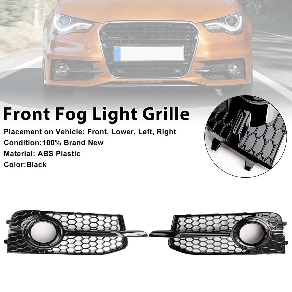 2PCS Front Bumper Fog Light Cover Grille Grill 8X0807682B 8X0807681B Fit A1 S-Line 2011-2014