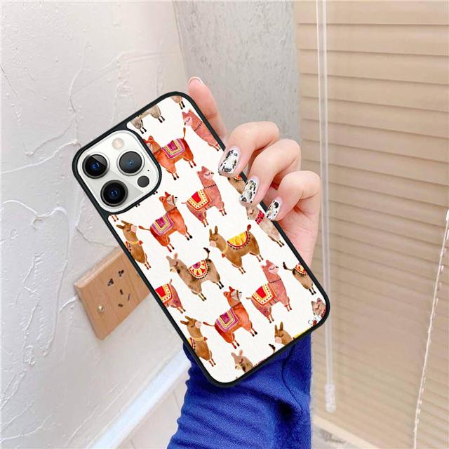 Llama Alpaca Face Animal Cactus Phone Case For apple 16 11 12 13 14 Pro Max Plus for coque
