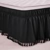 Wrinkle Resistant Tassel Bed Skirt Solid Color Bed Ruffles Wrap  Bedding Accessory