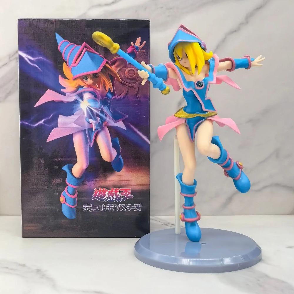 20CM BANDAI Anime Game Yu-Gi-Oh! Duel Monsters Atem Figure Battle Light Series Dark Magician Girl Model Toy Doll Action Figure