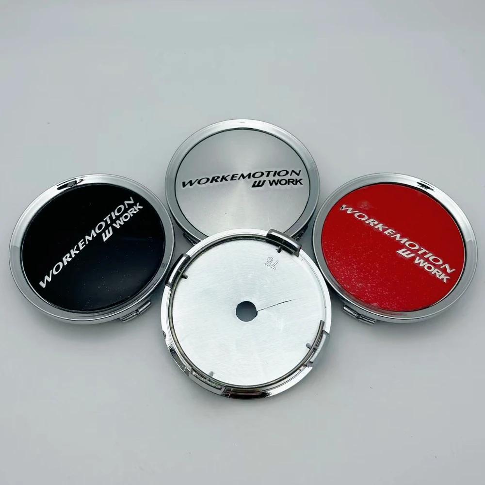 4pcs 75mm 70mm W Work Emotion Logo Emblem Car Wheel Center Caps Wheels Hub Centre Cover Rim Hubcaps Replace Car Accessories