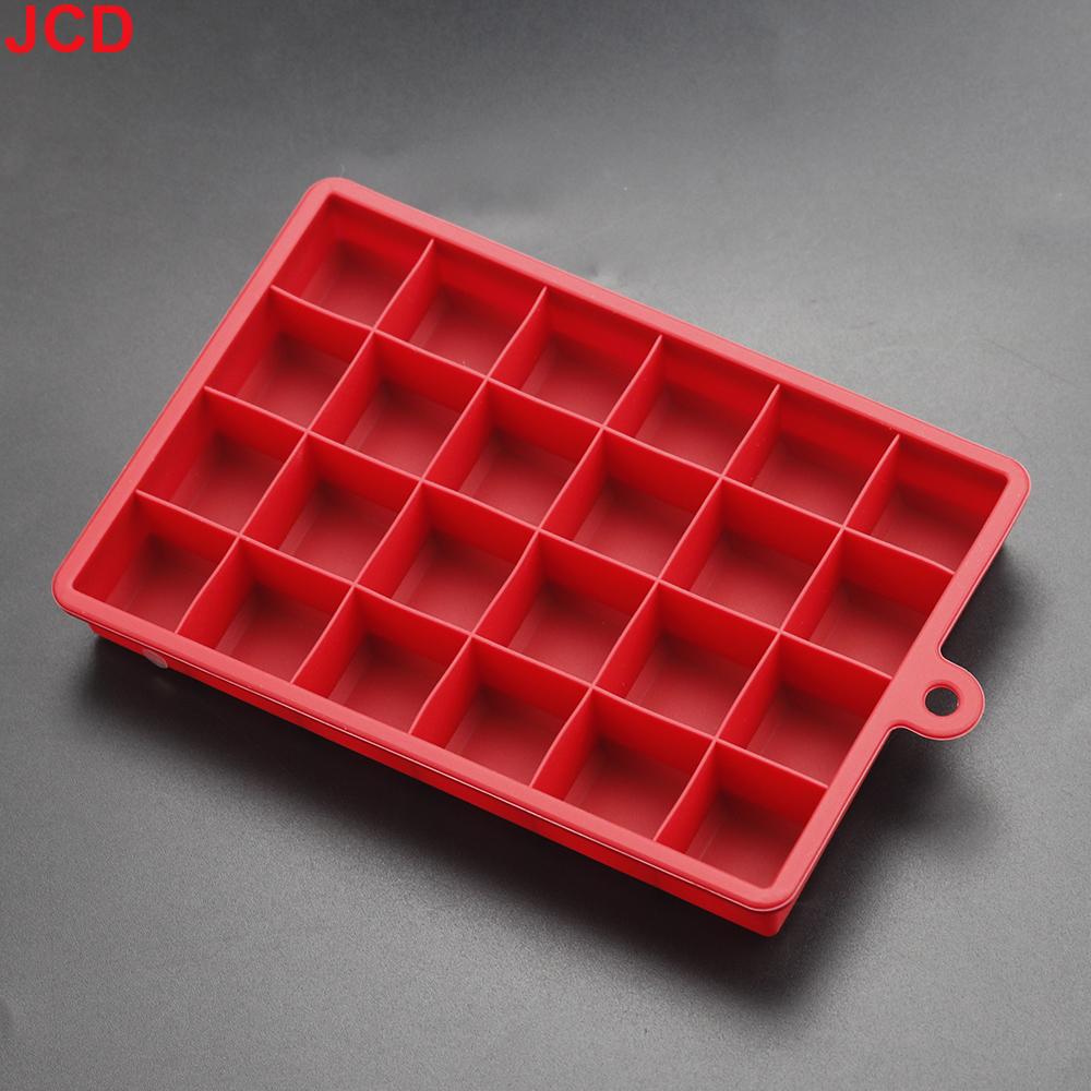 

1pcs With Lid /No Lid 24-hole Silicone Ice Tray Square Box Auxiliary Food Puree Cheese Jelly Mold Bar Kitchen Tool Cocktail Cube красный