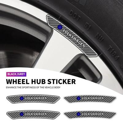 For Volkswagen 4PCS Car Wheel Hub Rim Decor Stickers Auto Accessories For Volkswagen VW Jetta Polo T4 T5 T6 Sharan Touareg Gol T