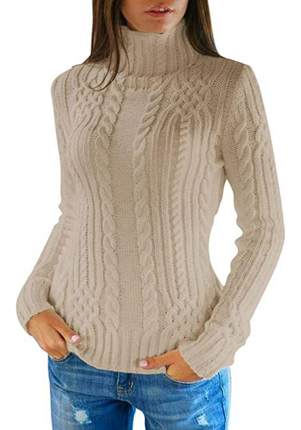 2024 Women's High Neck Slimming Sweater - Fashionable Autumn/Winter Top