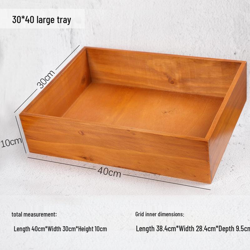 Wooden Desktop Storage Box: Raw Wood Tray & Cosmetics Lipstick Organizer