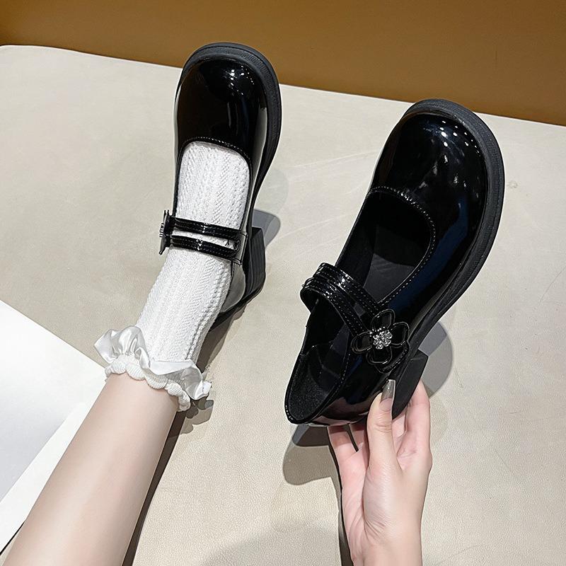 New Thick-soled Women's Single Shoes and Large-headed Shoes