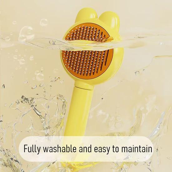 Cat Hair Brush Self Cleaning Dog Slicker Brush for Grooming And Shedding Cute Pet Hair Remover Tool with Release Button for Cats Dogs Rabbits