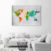 Leinwanddruck, Farbige Weltkarte