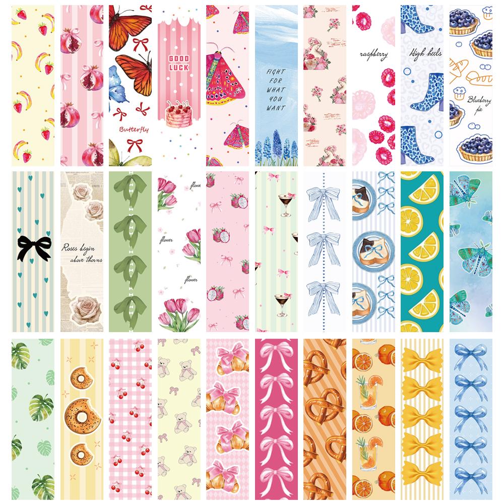 30PCS Coquette Book Tracker Page Luggage Decals DIY Reading Book Laptop Landscape Gift Waterproof Cards Nostalgic Bookmarks