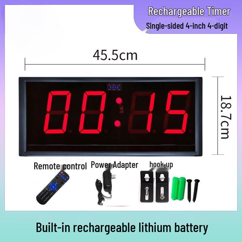Handuon Rechargeable 4-Inch 4-Digit LED Timer