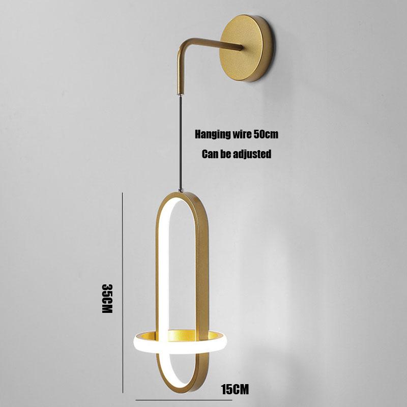 

Креативный сетчатый красный светодиодный настенный светильник для спальни, украшение главной спальни, скандинавский дизайнерский фон, настенный светильник, роскошная прикроватная лампа 21W&Cool White(5500-7000K) золотой