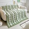 Double Sided Comfy Faux  Feather Yarn Throw Blankets For Couch, Lightweight Cable Knitted Blanket For Sofa Chair Bed