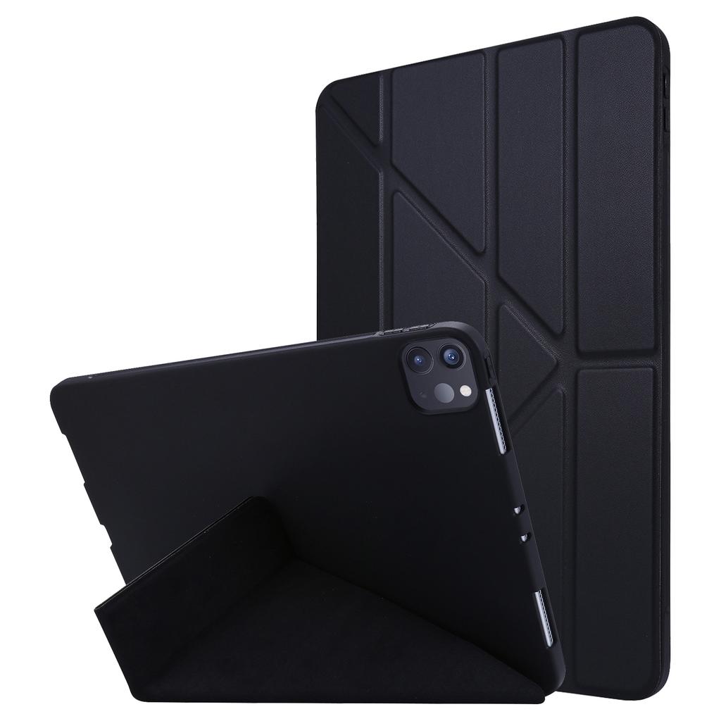For iPad Pro 11 (2025)/11 (2024) Case Origami Stand PU Leather+Silicone Cover with Auto Sleep/Wake