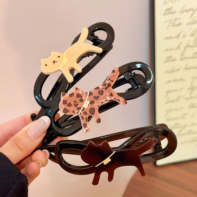Clipsuri de păr noi cu răsucire coreeană, agrafe de păr cu pisică de desene animate, agrafă de păr pentru femei, fete, agrafă de păr vintage, accesorii de păr elegante