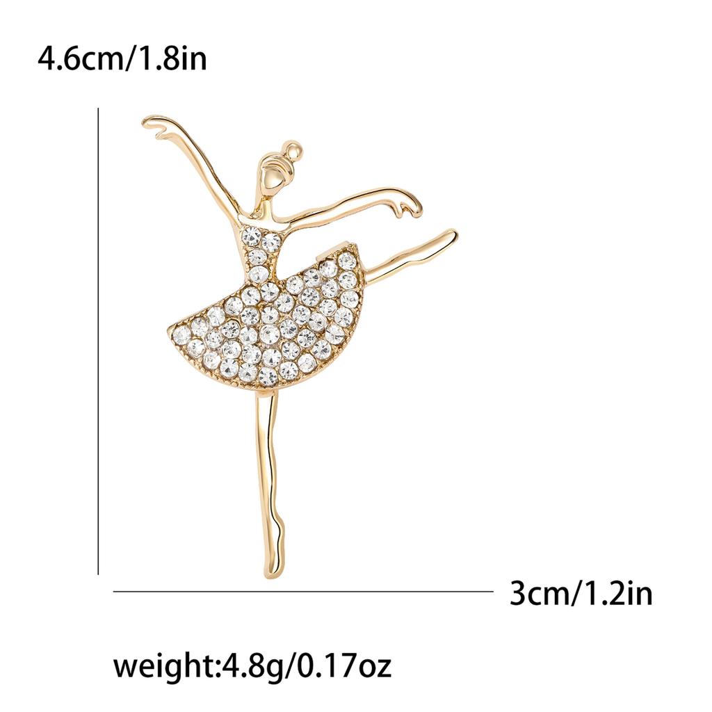 Mode Elegant Tänzerin Brosche Nische Hoher Sinn Strass Anstecknadel Damen Kleidung Korsage Accessoires