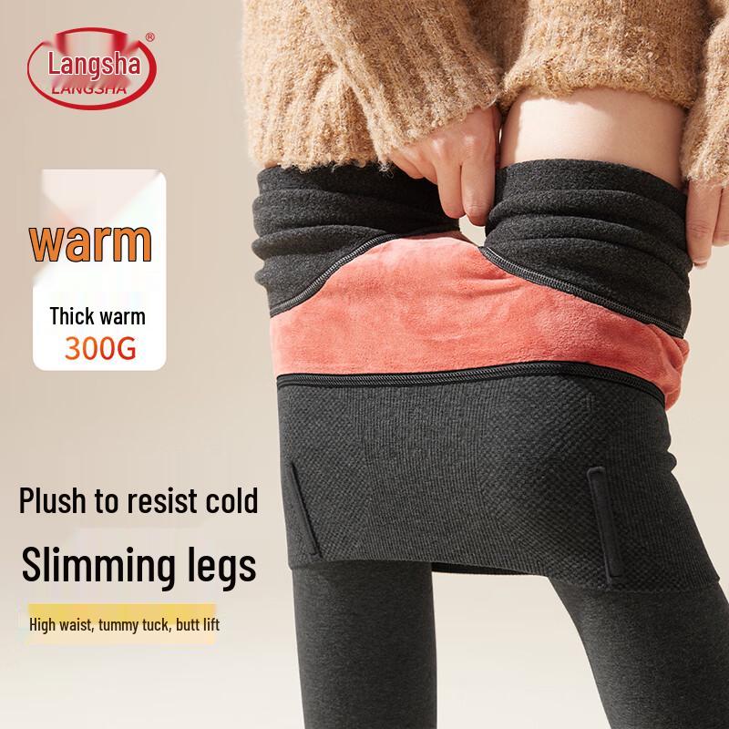 Langsha Women's High-Waisted Thermal Stirrup Leggings