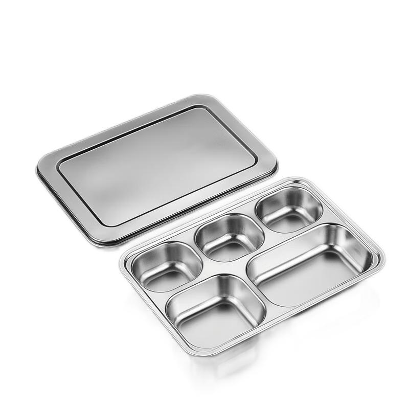 HUIHUADU 201 Stainless Steel Divided Student Lunch Tray