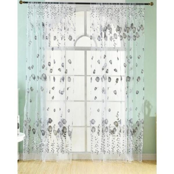 Tulpe Blume Sheer Fenster Vorhang Perlen Quaste Tür Schal Vorhänge Volant Hause Liefert