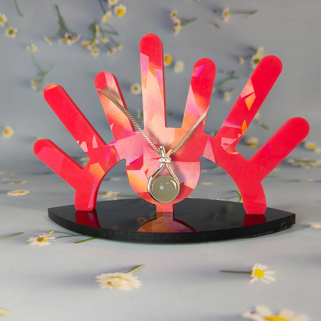 Holographic Rings Earrings Stand Molds Big-Eyed Ornament Storage Rack Epoxy Casting Mold for Home Party Table Decoration