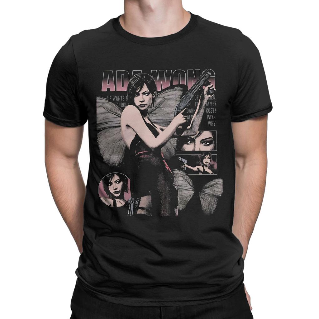 Ada Wong Vintage TShirts for Unisex Unisex Funny Pure Cotton Tee Shirt Round Neck Short Sleeve T Shirts Plus Size Clothing