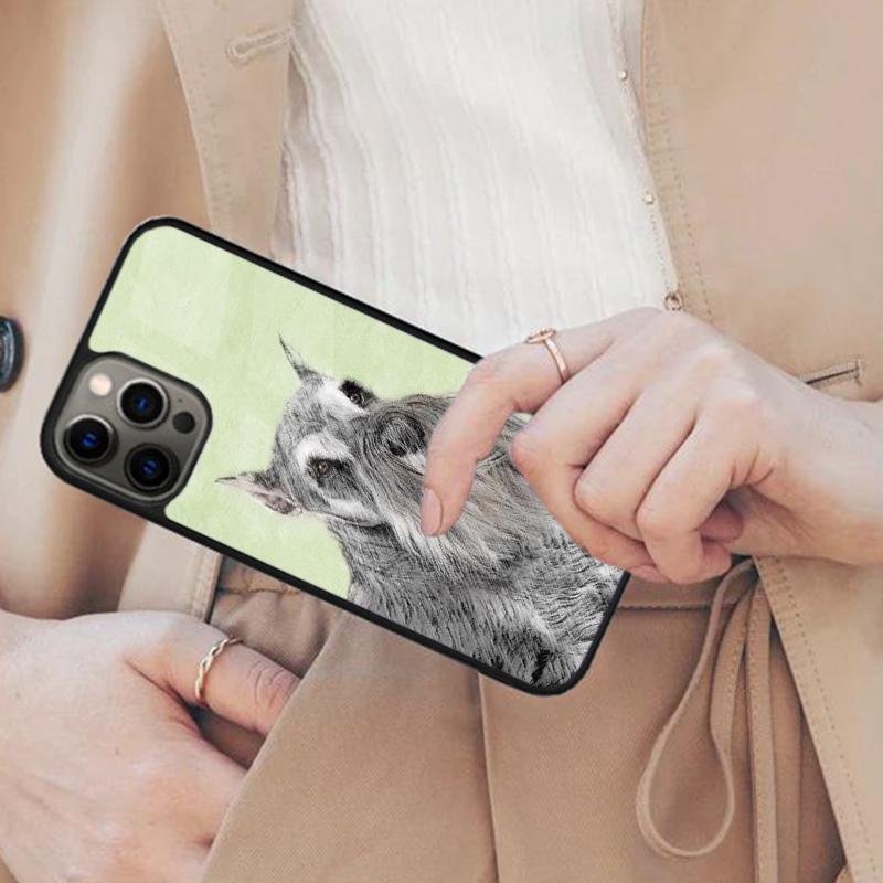 Miniature Schnauzer dog art Magnetic Phone Case For APPLE iPhone 17 Air 16 14 13 12 Pro Max 15 Plus Charge With MagSafe Cover