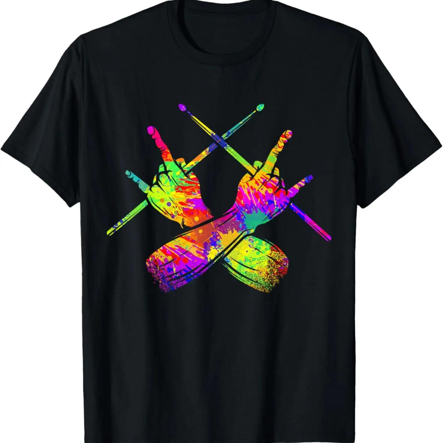

Drummer Drum Sticks Rock & Roll Hand Horns Kids Boys T-Shirt XXXXXL чёрный