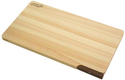 Daiwa Sangyo Schneidebrett mit Ständer, Spülmaschinenfest, Leichtes Hinoki-Holz, Hergestellt in Japan, Schimmelresistent, 36cm