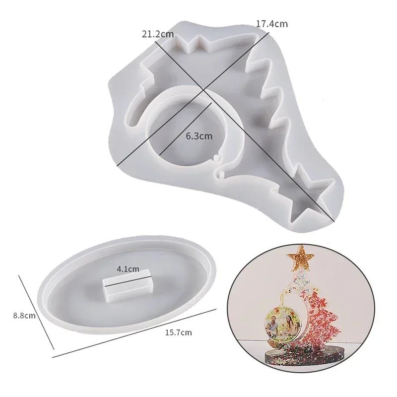 Christmas Tree Shape Resin Molds Picture Frame Display Resin Art Table Home Decor Gift Christmas Resin Molds for Photo Frame