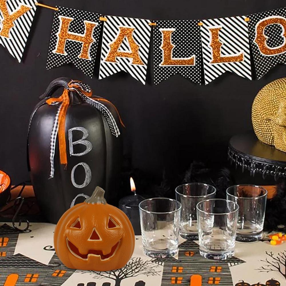 Pumpkin Desk Light Resin Pumpkin Statue Lamp Festival Atmosphere Desk Lights For Amusement Park Dining Table Harvest Day