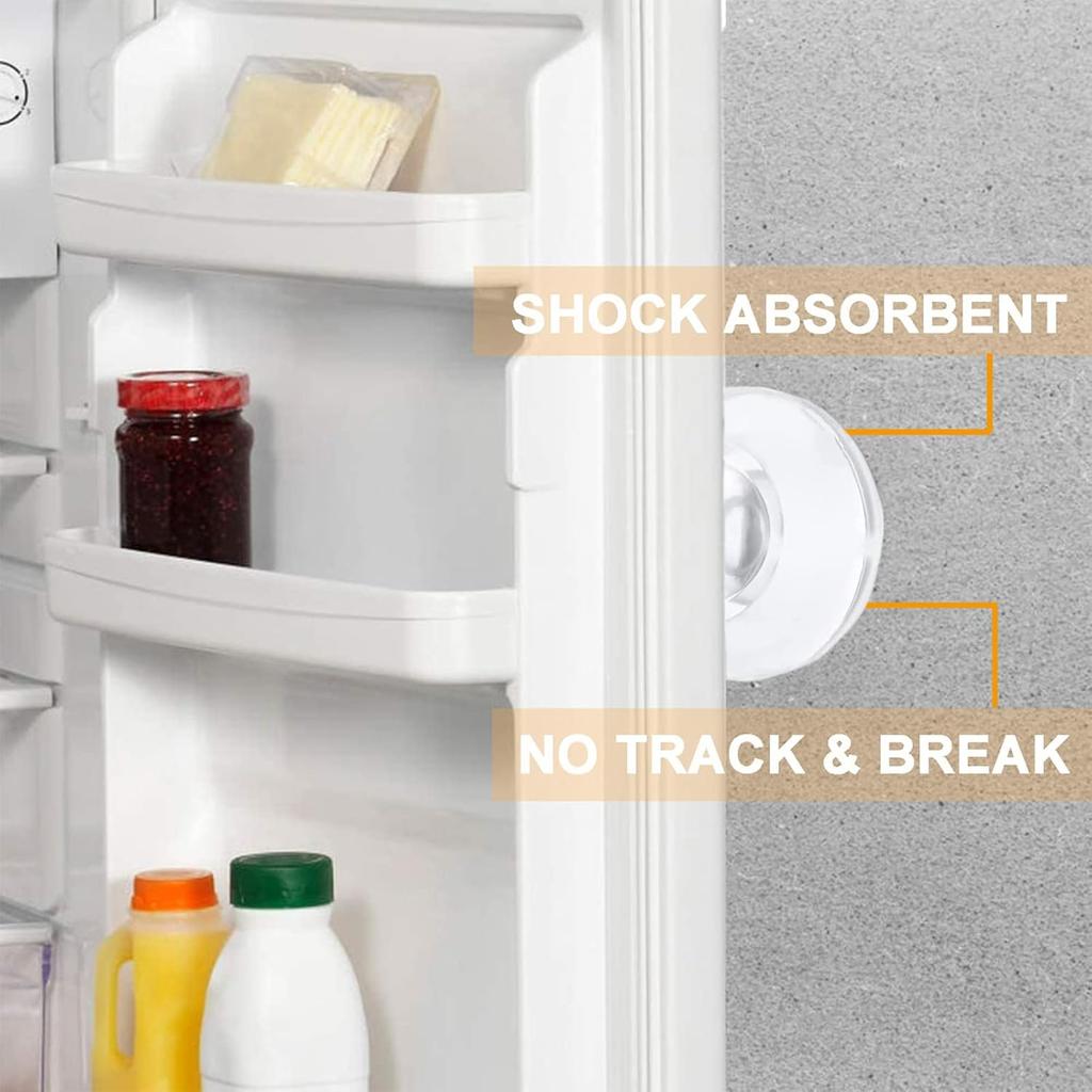 Door Stopper Wall Protector, Adhesive Bumper Protector, Reble Rubber Door Stops from Door Knobs, Shock Absorbent Wall Shield for Door Handle (Clear-4