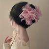 Super Immortal National Style Jian Flower Light Pink Hairpin Atmosphere Chiffon Flower Grab Clip Large Spring Disc Hair Shark Clip